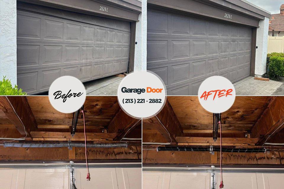 Before and after: garage door repair Chesapeake, OH